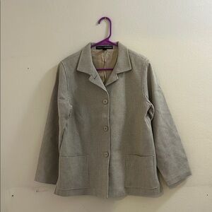 Linda Allard Ellen Tracy Beige Textured Blazer*